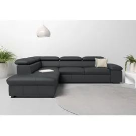 Home Affaire "Alberto L-Form", schwarz, B:272cm H:73cm T:226cm, Luxus-Microfaser Lederoptik (100% Polyester);Luxus-Microfaser weich (9)0% Polyester / 10% Polyamid;Luxus-Microfaser Vintageoptik (100% Polyester);Microfaser Antiklederoptik (100% Polyester),