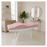 STM Company Massageliege Memory Foam Wellenmatratze für Kosmetikliege (180x60 cm / 190x70 cm, mit Veloursbezug), Anatomischer Lash Topper für Wimpern, PMU & Kosmetik rosa 190x70 cm