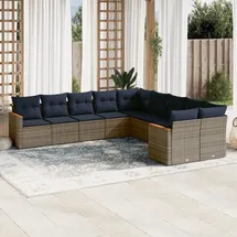 vidaXL Gartensofa-Set 10-tlg. grau