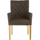 "Colorado", braun (braun, eiche natur), B:60cm H:94,5cm T:60cm, Polyester, Stühle, Gestell aus Massivholz