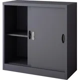 [en.casa] Aktenschrank Rieti Stahl 90x40x90 cm Dunkelgrau