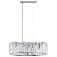 LINDBY Hängelampe Sofia, 68 cm, 3-flammig, E14, chrom/klar
