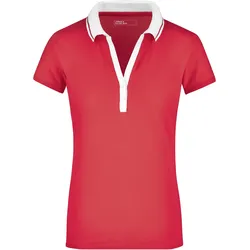 Damen Elastic Kurzarmpolo - Farbe pink - Größe S