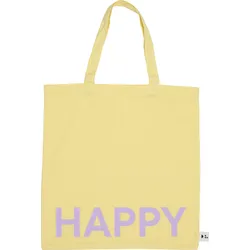 Design Letters Happy Einkaufstasche gelb