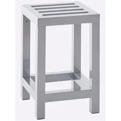 Hocker, silber (silberfarben), B:30cm H:45cm T:30cm, Hocker, Sitzhocker Badhocker