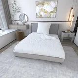 Jekatex 2-teiliges Microfaser Bettenset JEKATEX + 135x200 cm Kissen 40x80 cm Ganzjahres Bettdecke und Kopfkissen weiß