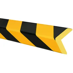 PROREGAL Prallschutz aus Polyurethanschaum | Kantenschutz Winkelförmig, Selbstklebend | HxBxT 4,7x100x4,7cm | Schwarz-Gelb