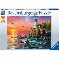 Ravensburger Puzzle Leuchtturm am Abend, 500 Puzzleteile, Made in Germany, FSC® - schützt Wald - weltweit bunt