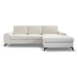 beautysofa Ecksofa MILAN L - Rechts Eckcouch mit Schlaffunktion & Bettkasten - Cappuccino (Sereno683) - Hellbraun