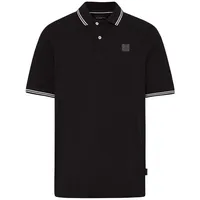 BUGATTI Poloshirt mit Kontraststreifen, Gr. XXL, schwarz, ,