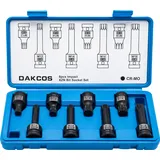 DAKCOS M12 M14 M16 M18 Kraft XZN Vielzahn Schlagschrauber Nüsse 1/2", 8-tlg Innenvielzahn Steckschlüssel Satz, CR-MO