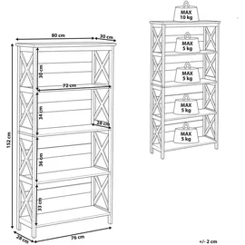 Beliani Regal, Weiß mdf Platte 152 cm