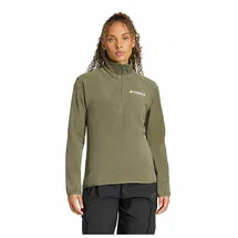 adidas Multi Essentials Fleece mit halbem Reißverschluss Olive Strata S