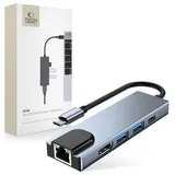 TECH-PROTECT 5in1 USB-C  USB-A / USB-C / HDMI / RJ45 in Grau