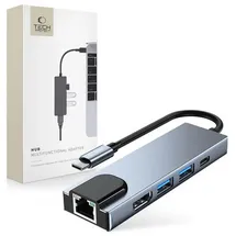TECH-PROTECT 5in1 USB-C  USB-A / USB-C / HDMI / RJ45 in Grau