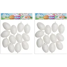 kompatible Ware Plastik-Figur weiß Eier Ø 6,0 cm, 12 St.