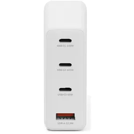 Digitus GaN 140W, 3x USB-C, 1x USB-A weiß