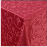 Moderno Tischdecke Tischdecke Stoff Damast Barock Jacquard Ranken Design mit Saum, Oval 160x280 cm rot Oval 160x280 cm