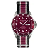 Oxygen Grape 40 Unisex-Quarzuhr mit rotem Zifferblatt, Analog-Anzeige und mehrfarbigem Nylonband, EX-D-GRA-40-NN-BLIVPL, Rot/Mehrfarbig, Armband