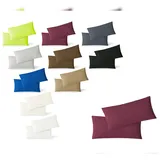 EXKLUSIV HEIMTEXTIL Jersey Kissenbezug Hülle 2 Sparpack Set mit Reißverschluss hochwertige Qualität 40 x 80 cm bordeaux