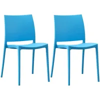 TPFGarden Stühle, Blau, Kunststoff, 42x81x49 cm, Gartenmöbel, Gartenstühle, Gartenstühle
