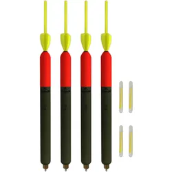 4er Set Raubfischposen (10 g) Mini-Segel und Antenne inkl. 4 Knicklichter olivgrün 10G