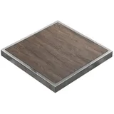 GGM Möbel BRASIL | Gastro Tischplatte | B:T 80 x 80 cm | Light Wenge | Chrom Rand | Quadratisch
