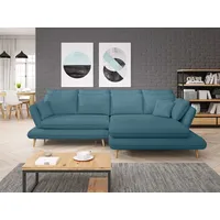 99rooms Mondino Ecksofa Velours Jasmine Türkis Rechts