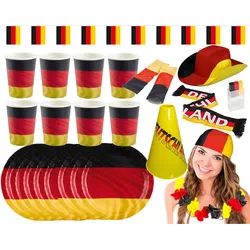 Amscan - Großes Deutschland Fan-Set (25-teilig) EM WM anfeuern schwarz rot gold Fußallparty