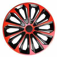 NRM Radkappen STRONG DUO, 14 in Zoll, Radzierblenden für Stahlfelgen Satz 4er 14" rot|schwarz