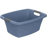 Rotho Flowers Wäschekorb, Kunststoff (PP) BPA-frei, blau, 25l, (50,5 x 38,3 x 21,8 cm)