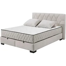 ed exciting design Boxbett ED EXCITING DESIGN "Nagol", beige, B:185cm L:214cm, 100% Polyester, Komplettbetten, mit Bettkasten, mit Wendematratze, erhältlich in verschiedenen Breiten