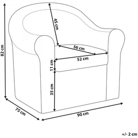 Beliani Gartenstuhl 90 x 82 x 75 cm weiß