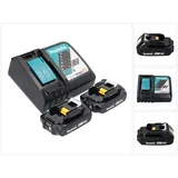 Makita Power Source Kit 18 V mit 2x BL 1820 B Akku 2,0 Ah ( 2x 197254-9 ) + DC 18 RC Ladegerät ( 195584-2 )