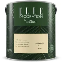 Crown ELLE DECORATION Organic No. 317, 2,5 L, extra-matte Premium Wandfarbe für Innen, für Wände und Holz, hohe Deckkraft, Innenfarbe,leichter natürlicher, weicher Farbton der Silber-Akazie