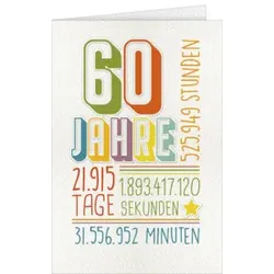 Geburtstagskarte Zahl 60 52-51360 Schrift