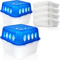 Stimo 2x Luftentfeuchter Box mit 4 Nachfüllpacks Raumentfeuchter Feuchtigkeits-Stopper mit Granulat - Beutel (2x Box + 4x Nachfüllpack 400g)