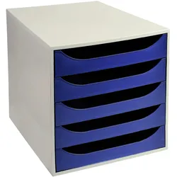 Exacompta 2296104D ECOBOX Schubladenbox mit 5 Schubladen - Nachtblau