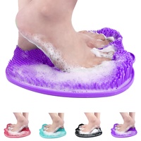 AXLOFO® Dusch Fußmassagegerät Scrubber, Dusch Fußreiniger Fußwäscher Fuß wasch Pad, Verbessert die Fußzirkulation Reduziert Fußschmerzen - Beruhigt Müde Achy-Füße (purple)