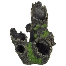 Relaxdays Aquarium Deko, Baumstamm Grün,Schwarz