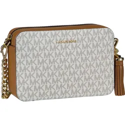 Michael Kors Jet Set Medium Camera Bag MK Signature  in Vanilla (1.8 Liter), Umhängetasche