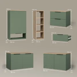 livinity® WOHNWAND Piave Grün 5 Teile