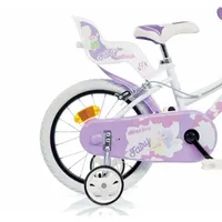 Dino Kinderfahrräder Mädchen Fairy 16 Zoll 27 cm Mädchen Felgenbremse Weiß/Rosa