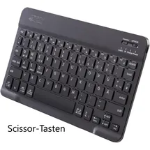 GeneralKeys Kompakte Multi-Device-Akku-Funktastatur mit Bluetooth, Scissor, QWERTZ