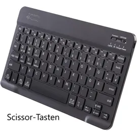 GeneralKeys Kompakte Multi-Device-Akku-Funktastatur mit Bluetooth, Scissor, QWERTZ