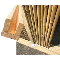 Bambus Zaun U Profil Set oben/ unten mit 300x7x7,5cm für Bambusmatte Bali extrem