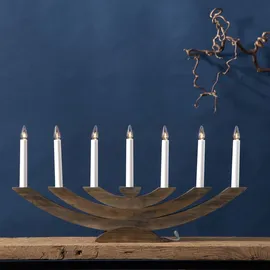 Star Trading Fensterleuchter Navida 7-flammig braun