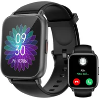 RUIMEN Smartwatch mit Telefonfunktion,Smartwatch für Damen Herren 1.85'' HD Screen Fitnessuhr mit SpO2-Überwachung Pulsuhr Schlafmonitor Schrittzähler Uhr 110+ Trainingsmodi für Android iOS (2 Bänder)