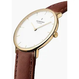 Nordgreen Native Quarz Leder 36 mm NR36GOLEBRXX