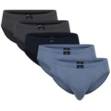 Götzburg Herren Briefs, Vorteilspack - Single Jersey, Unterwäsche Set, Cotton Stretch Blau/Grau L